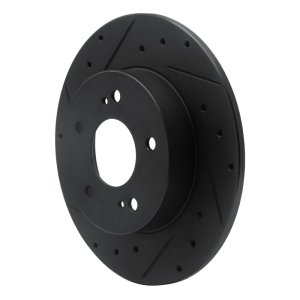 Infiniti I30 Brake Rotor (1) - Rear Left - R1 Concepts - Drilled & Slotted - Black - `94-`04